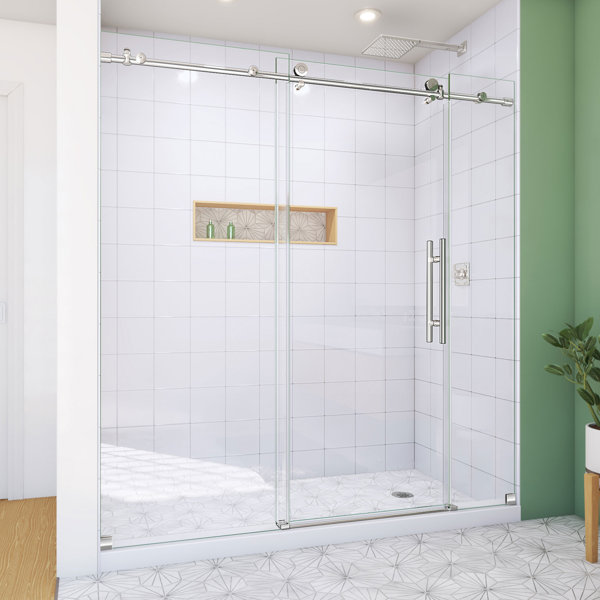 DreamLine 68" 72" W x 76" H Single Sliding Frameless Shower Door with